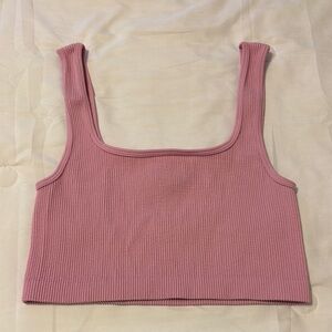 Ribbed Pink Crop Top